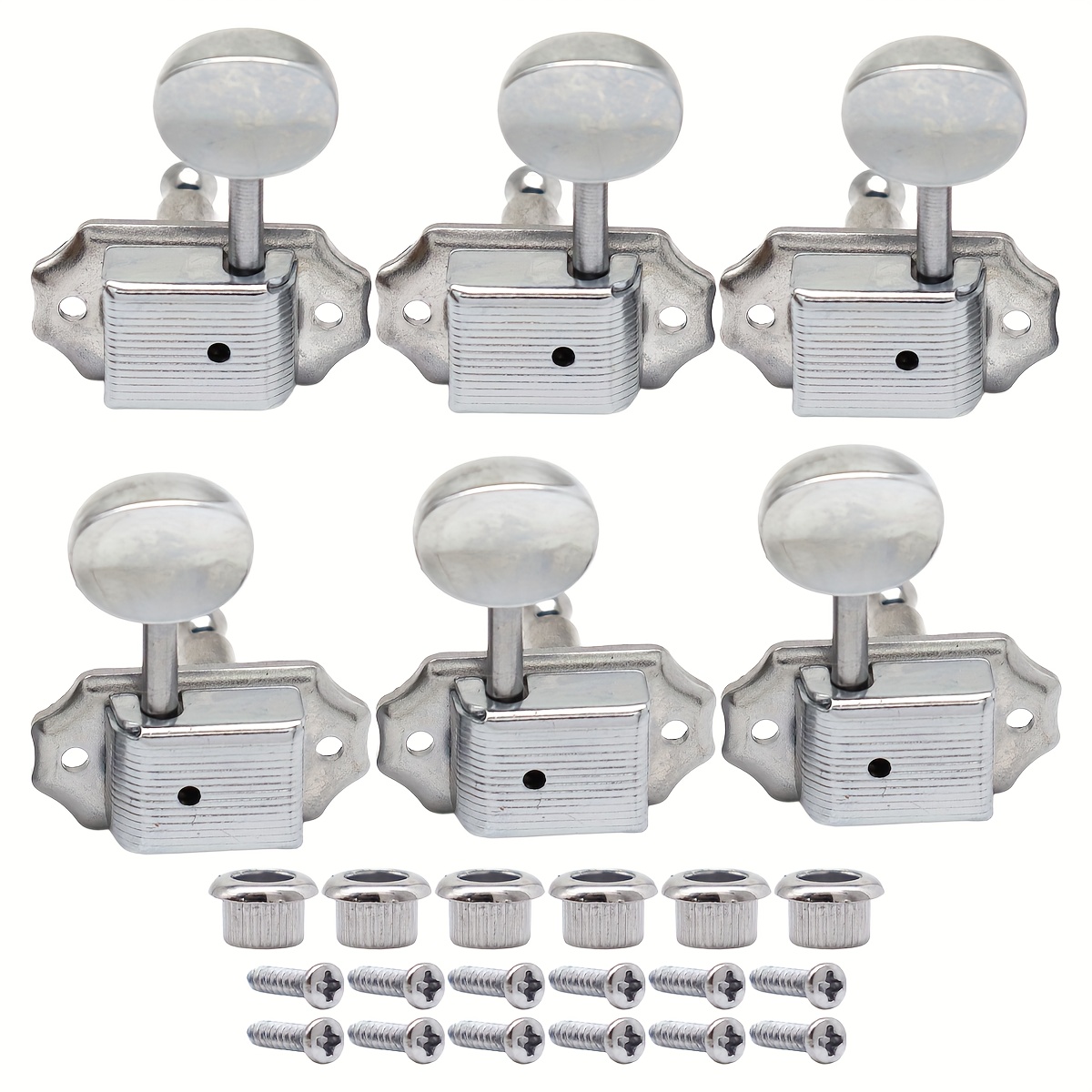 3L3R Small Ellipse Buttons Guitar String Tuning Pegs 1:15 Vintage Style Tuners Machine Heads Set of 6pcs for Les Paul Style Electric or Acoustic Guitar, Tuning Pegs Replacement, Classic Tuners, Vintage Design, Replacement Tuners, Acoustic Guitarists