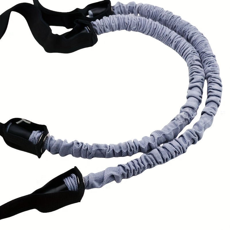 2pcs double wheel ab roller pull rope with latex tubing black and gray   bands for core strengthening workouts abdominal exercises and home gym setup home workout equipment   training durable exercise equipment details 3