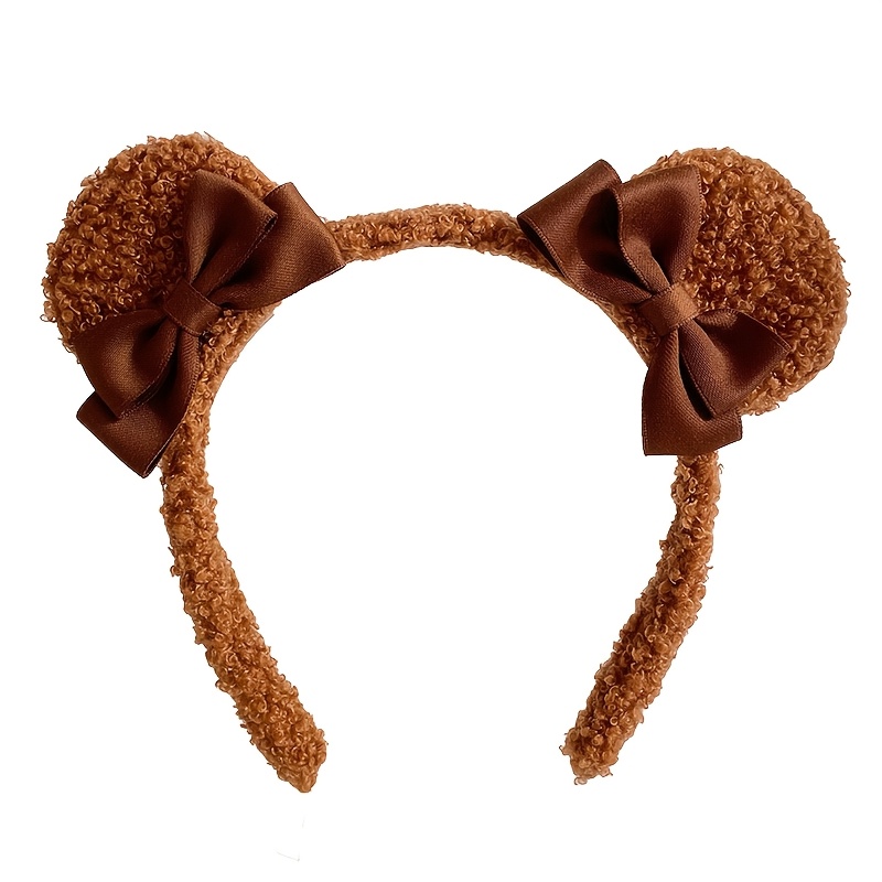 TEMU Serre-tête élégant en acrylique avec tête d'ours, serre-tête stylé et polyvalent pour , cadeau de fêtes