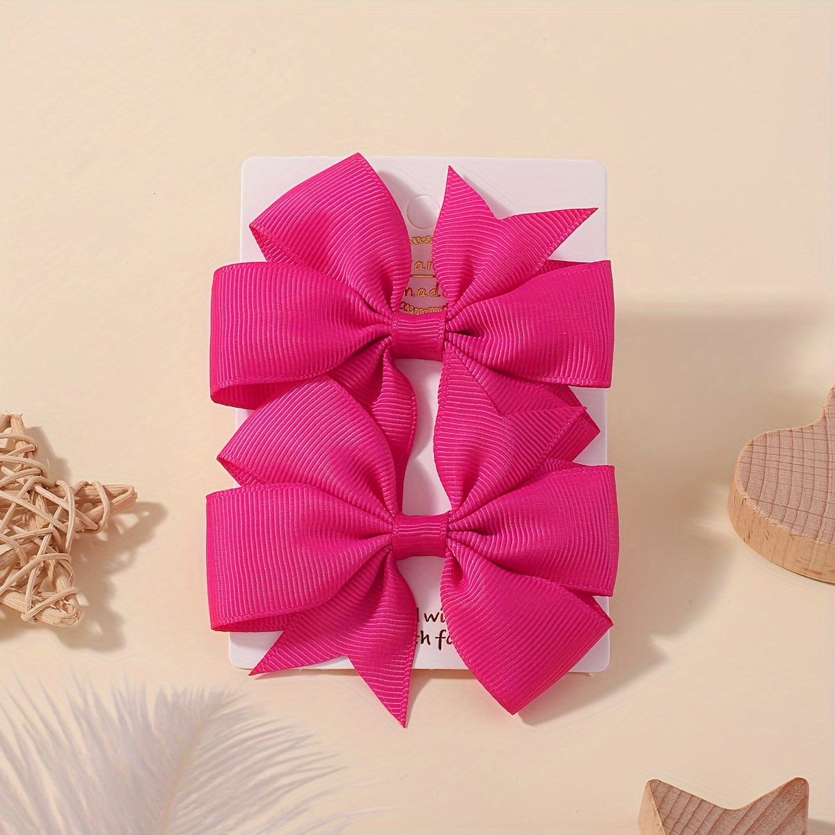 Image of 2pcs Candy-colored Bow Hair Clips For Girls - Hair, Perfect For Parties & Travel - Accessories