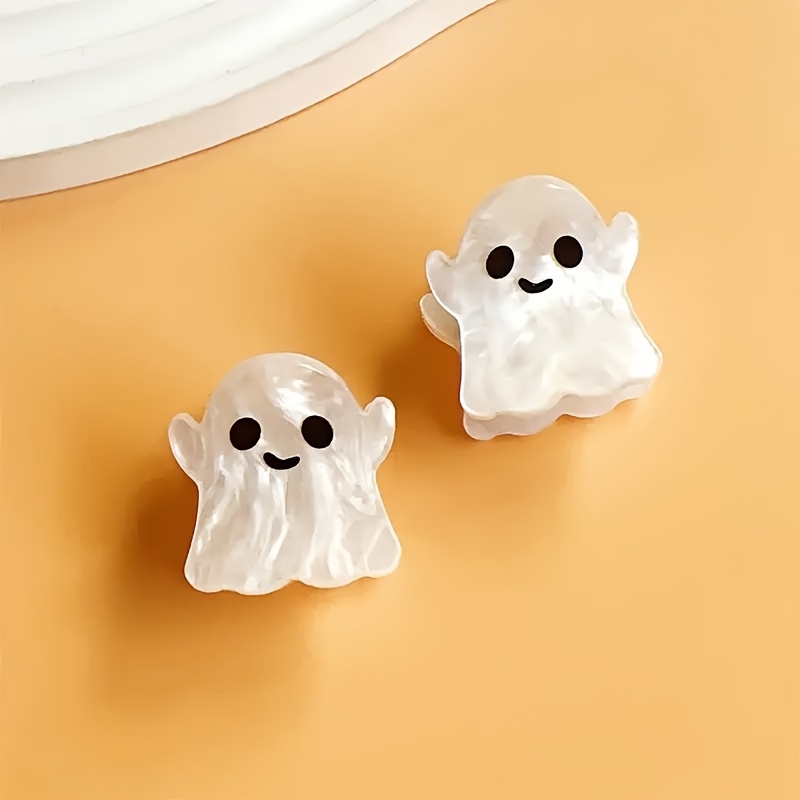 2pcs Halloween Cute Pumpkin, , , Bat, Cat Elements Mini Acrylic Hair Clips - Suitable For Women's Holiday Claw Clips Side Bangs Broken Hair Hair Clips
