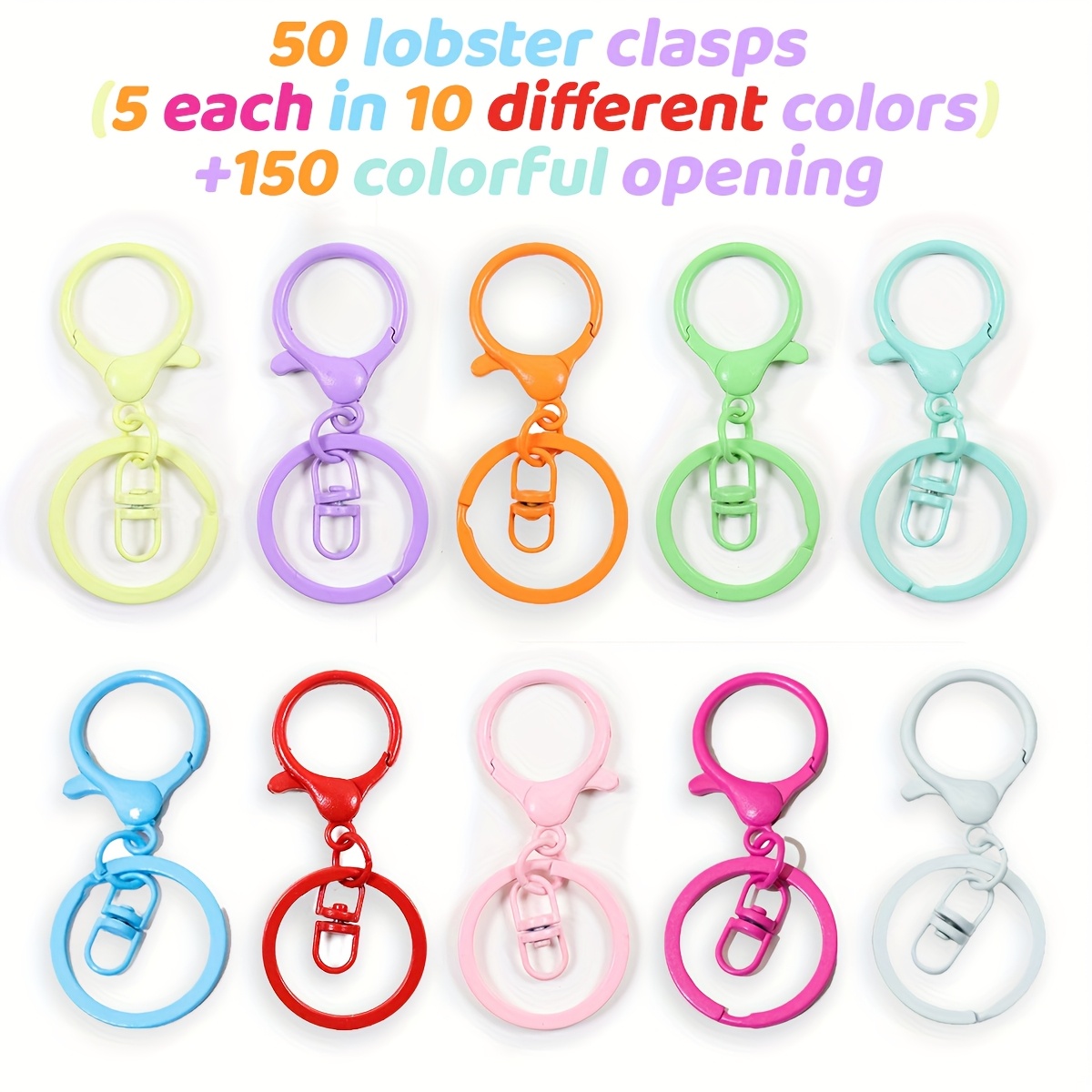 1 Lot De 50 Fermoirs Mousquetons En Acier Inoxydable Argenté Pour De Bijoux – Arts, Et Couture