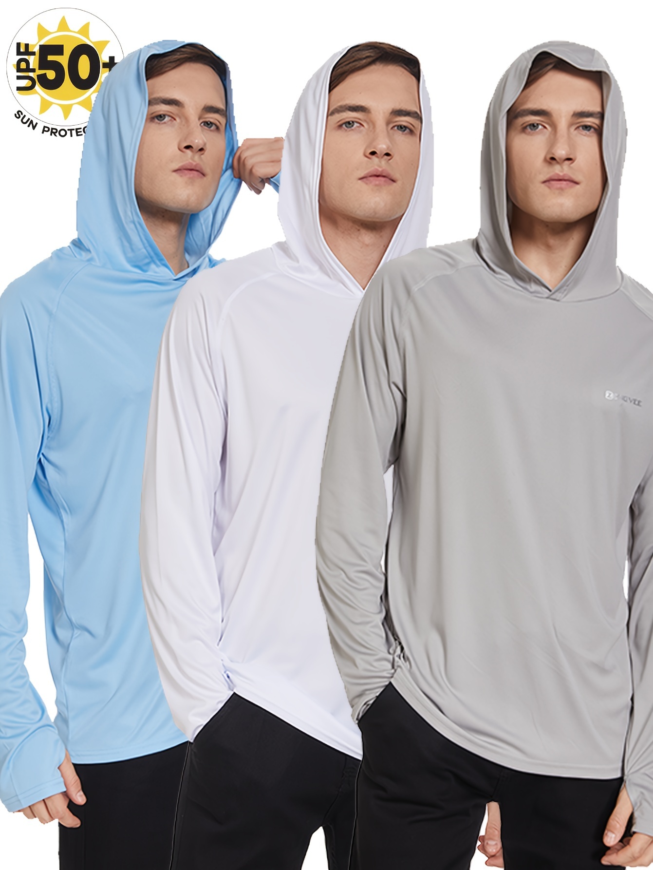 Men's Upf 50+ Sun Protection Hoodie Long Sleeve Spf/uv Quick - Temu  Australia