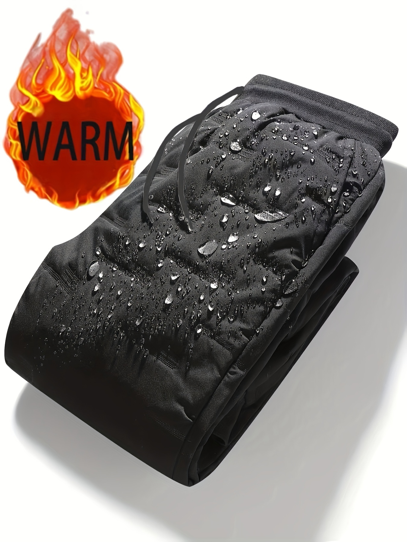 1 pantalon de jogging d'hiver chaud et coupe-vent pour homme | Épaissi avec doublure en polaire, taille élastique, jambe droite, poches multiples, adapté aux activités de plein air et au temps froid, lavable en machine, design de couleur unie