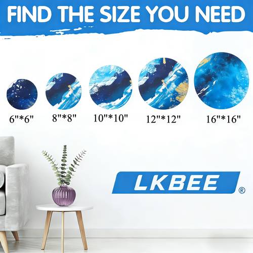 multi size round stretched canvas 5pcs set 16x16 12x12 10x10 8x8 6x6 inches pre white gesso painting oil painting diy acrylic pouring all wet dry great for art lovers