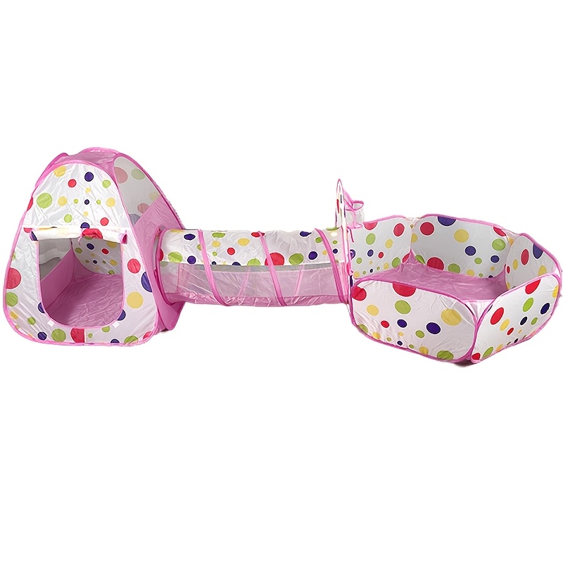 Image of Kids Play Tent With Crawl Tunnel And Ball Pit, Versatile Indoor And Backyard Playground, Perfect Gift For Toddler Birthdays And Playtime