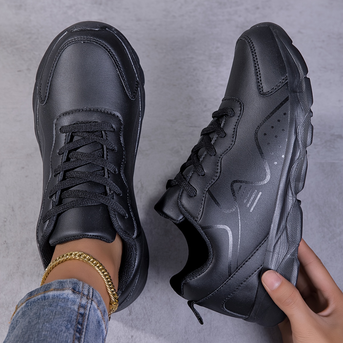 Trendy Black Lightweight EVA Sole Women'S Casual sneakers