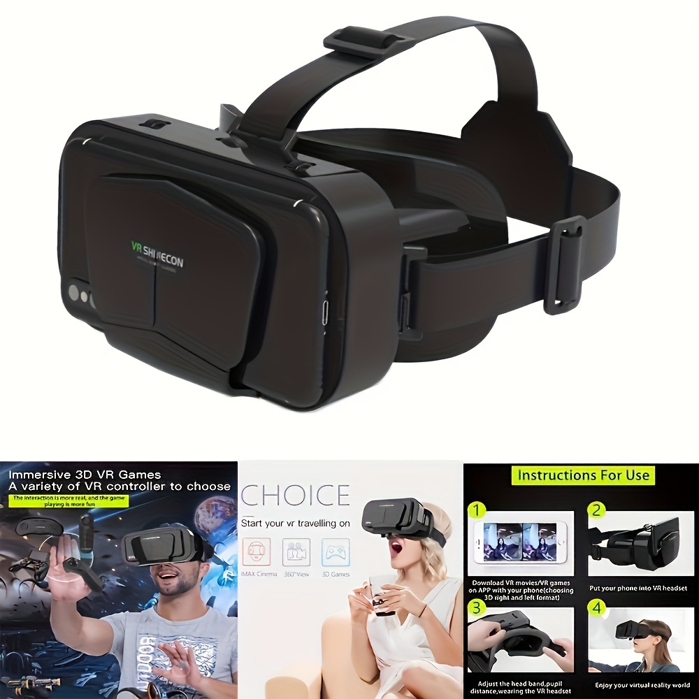 

1pc 3d Vr Smart Virtual Glasses Headset Mobile Phone 3d Headset, Gaming Accessories- Gift