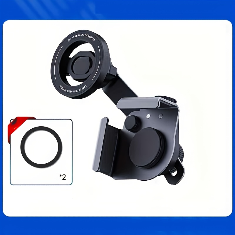 TEMU 1pc Aluminum Alloy Car Phone Holder Magnetic Suction Holder For Vehicles With Strong Magnetic Multi Angle Adjustment, Suitable For
