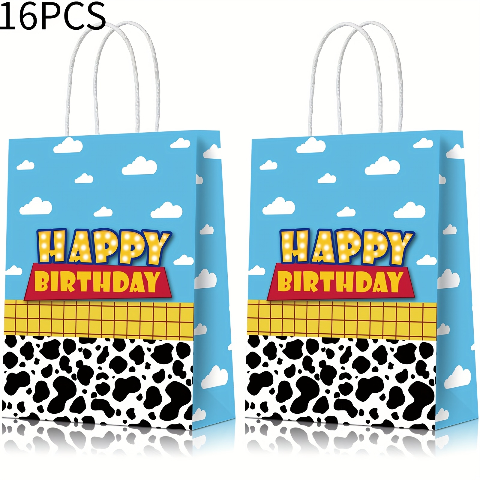 TEMU 16/24pcs, Cartoon Story Party Favor Bags With Handle, Patterns With , , And Cows, Cartoon Story Goodie Bags, For Cartoon Story Birthday