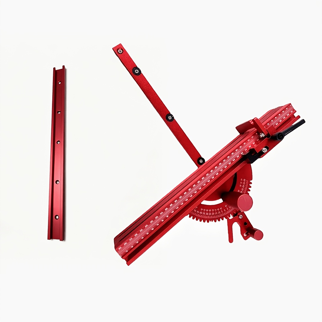 TEMU 1 Ensemble d'équerre d'angle de , avec table coulissante de type 500 mm, universel pour scie à table et , outil de menuiserie multifonctionnel,