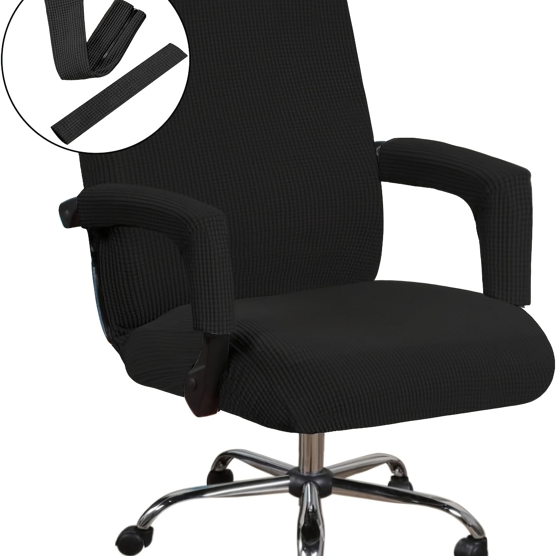 TEMU 3pcs Set Of Home Office Chair Covers, Stretchable Computer Desk And Chair Covers, Medium To High Backrest Universal Executive Chair Covers,