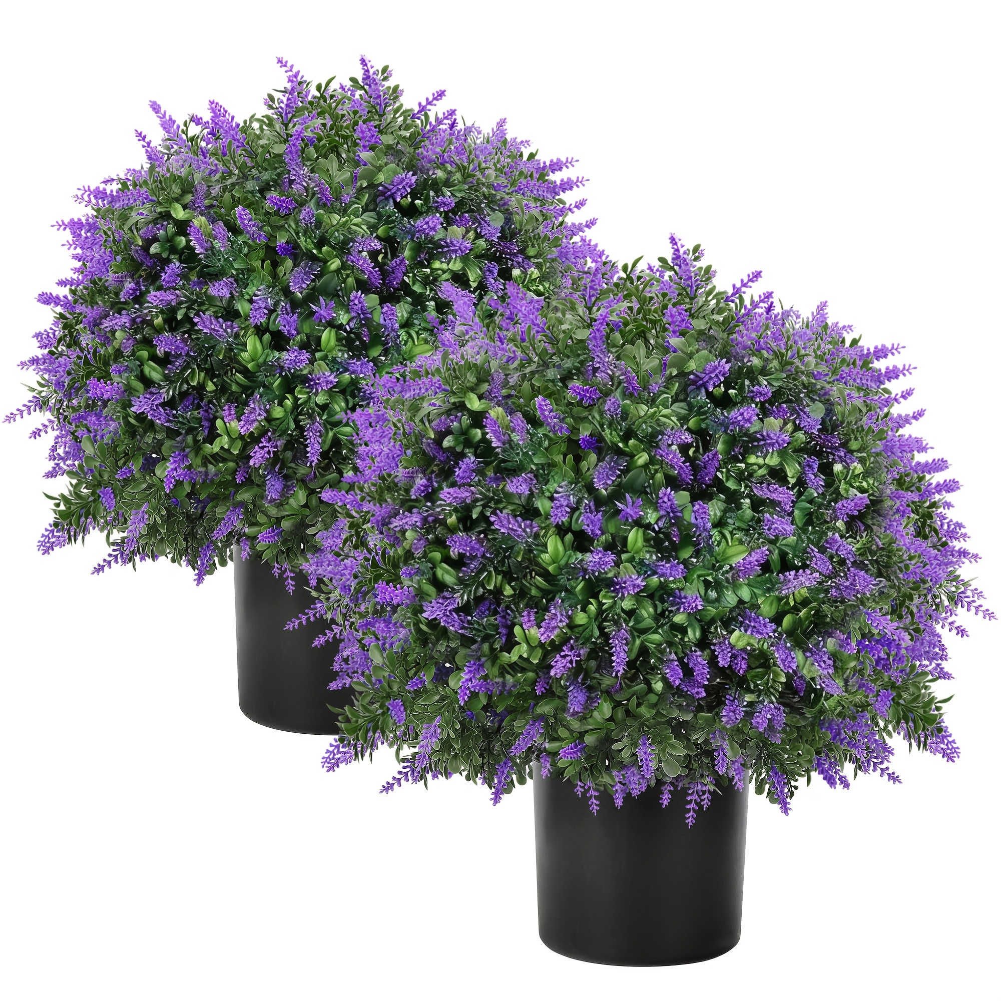 TEMU Extra Large Heavy Duty Artificial Potted Topiaries Lavender Boxwood Ball Trees For Outdoor Porch Decor Patio Yard Garden Outside Planter