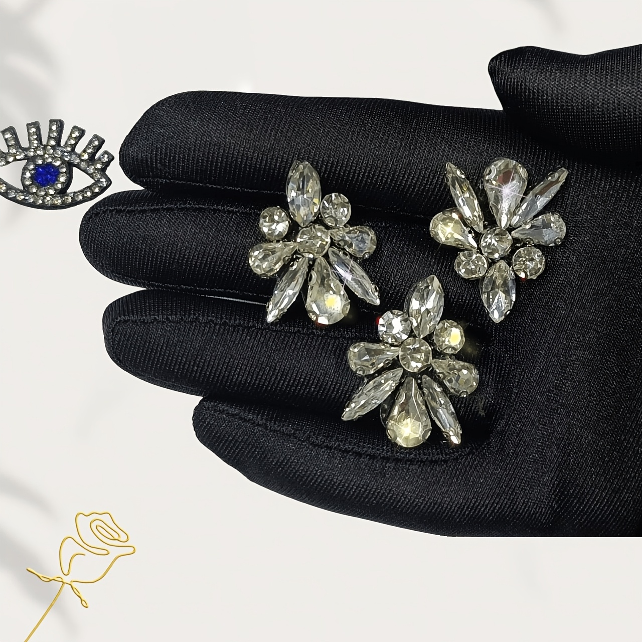TEMU Patchs à Strass Thermocollants pour Décoration de Vêtements, Chapeaux et Pantalons avec Pierres Cristal