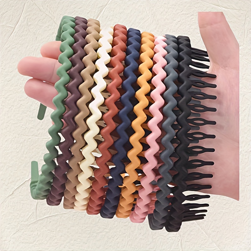 

7pcs Non-slip Matte Wave Hair Hoops, Mixed Colors, Elegant & Cute Thin Hairbands, Fashionable Hair Accessories For Women