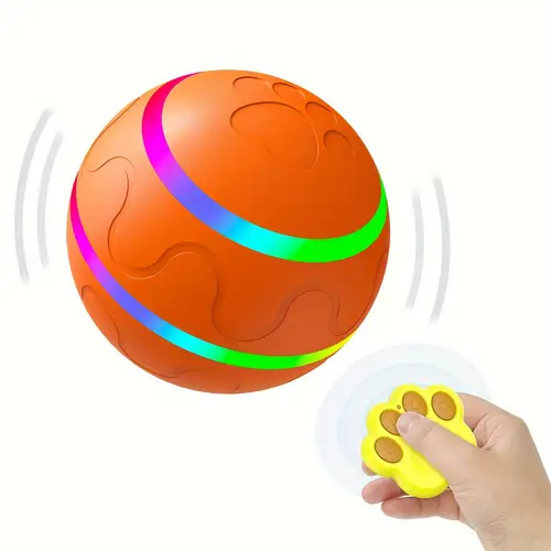 interactive toy ball bouncing motion colorful lights for medium large dogs crazy normal usb rechargeable with remote control