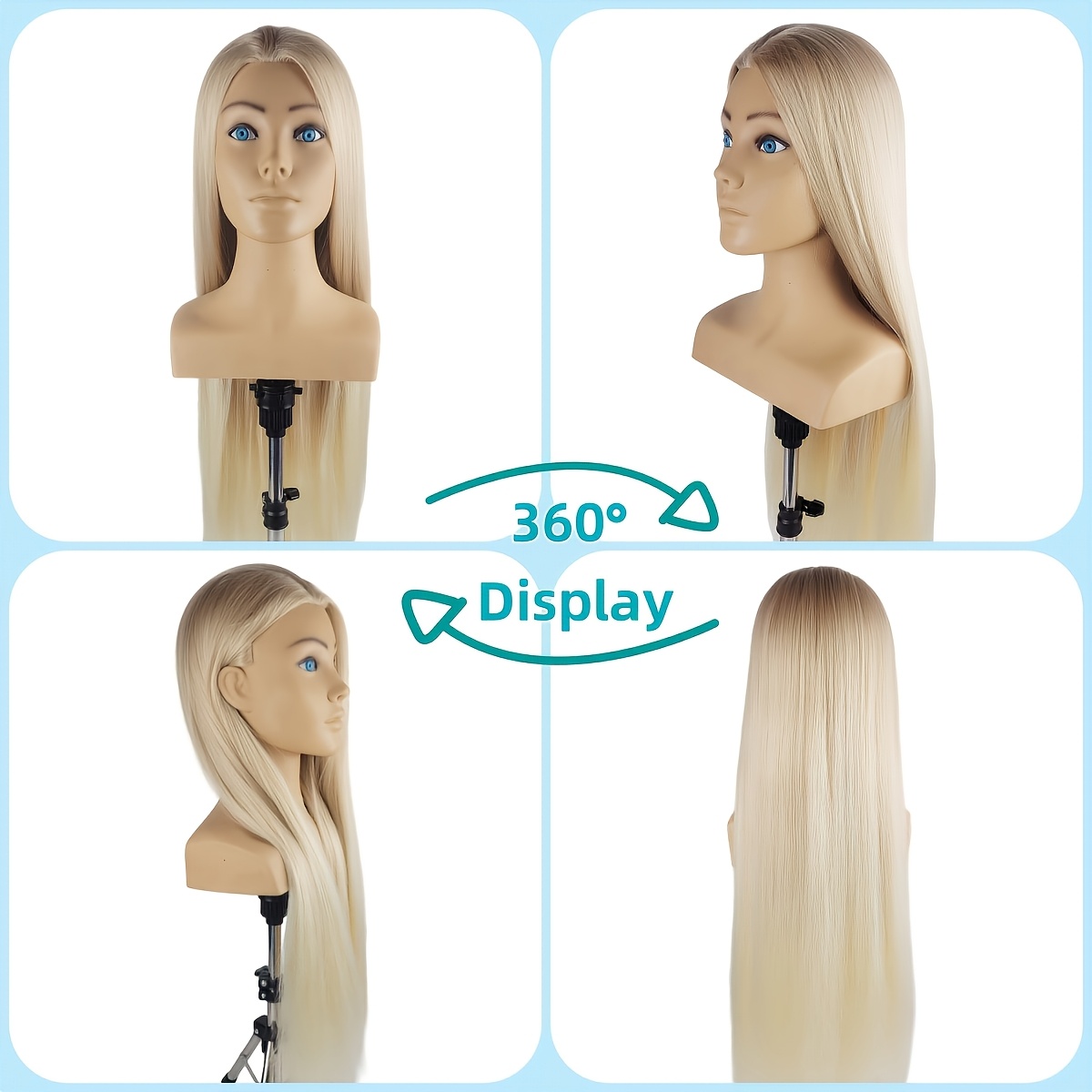 mannequin head with shoulders for wigs hats display mannequin head with long hair manikin head for braiding practice