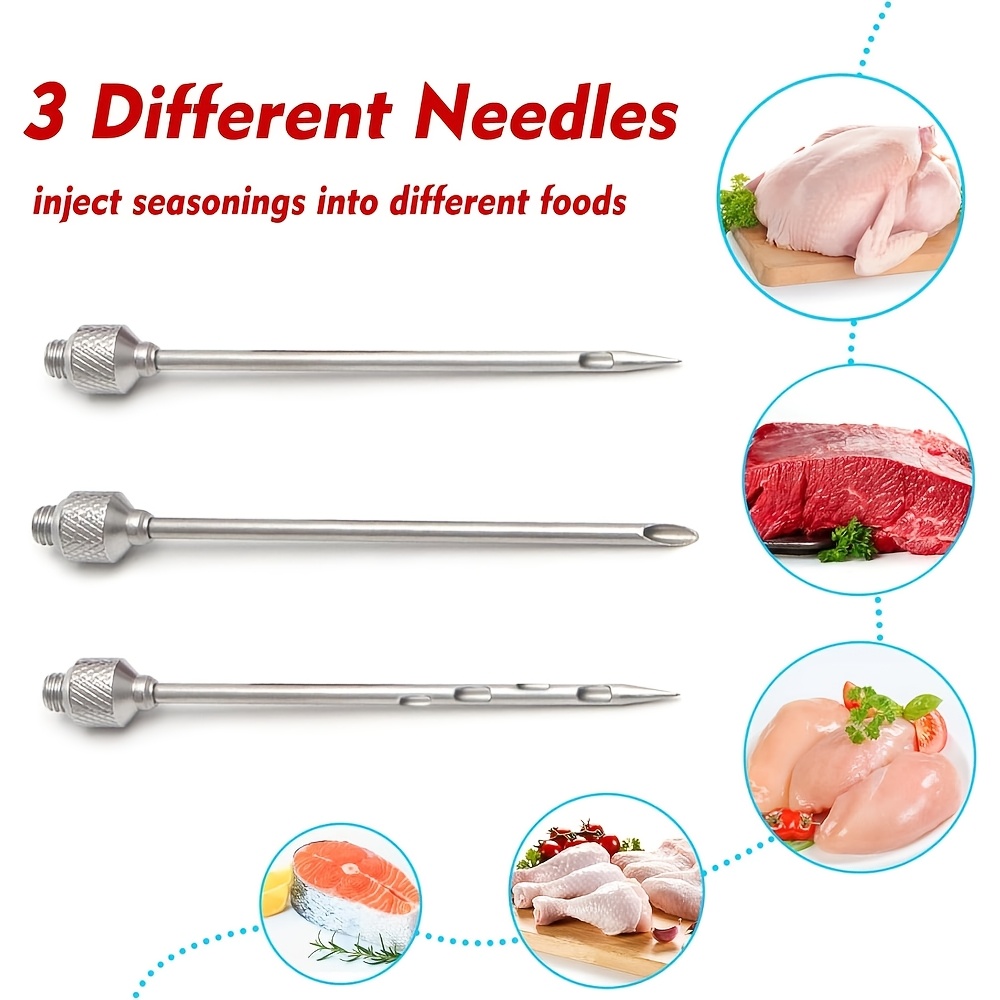 1 set bbq   kit 1 oz plastic meat   with 3 stainless steel needles and cleaning     enlarged design for turkey poultry and meat grilling details 3