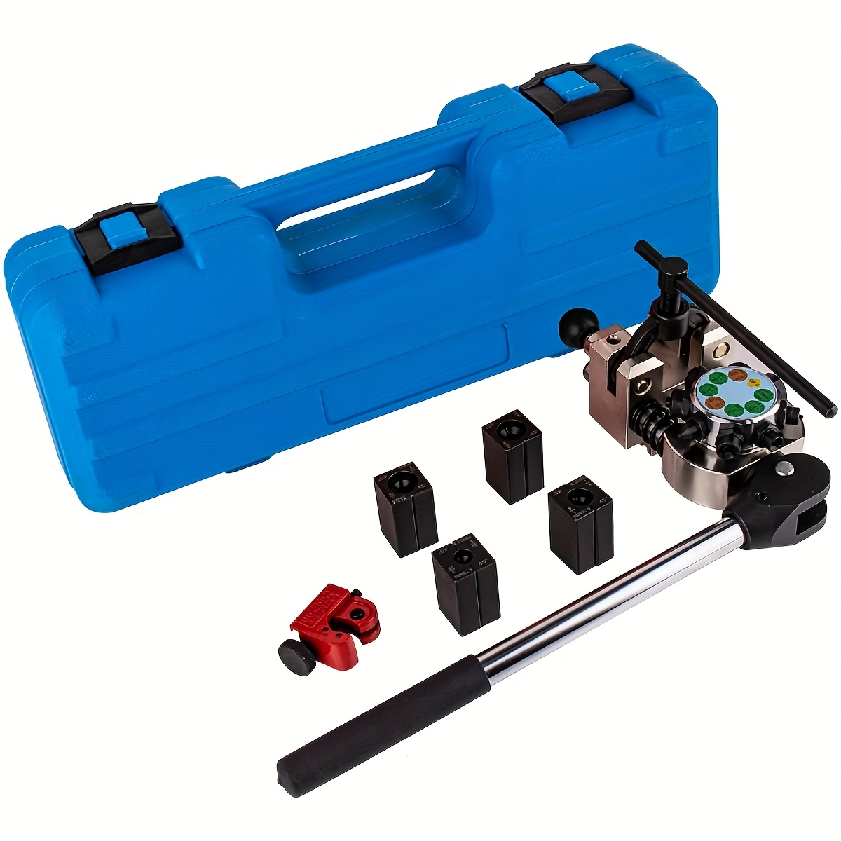 Professional Brake Line Flaring Tool, For 3/16", 1/4", 5/16", 3/8" Stainess Steel Tube And Copper Tube, 45 Degree Single Flare/double Flare/bubble Flare Tool Kit, Without Battery