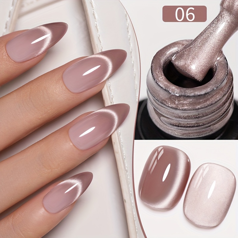 Puente 7.5ml Nude Shade Ceramic Cat Eye Gel Nail Polish, Cat Eye Gel, High , Long-lasting Shine Finish, Alcohol-free, Perfect For Home Manicure & Salon Use, Ideal Holiday & Christmas Gift For Women