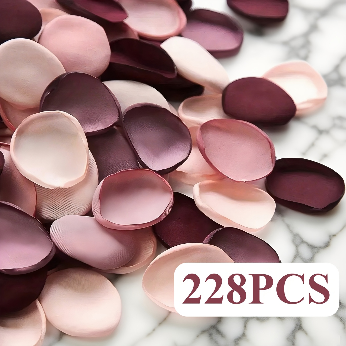 TEMU 101/228pcs Of Simulated Rose Petals In Burgundy And Chestnut Colors, Suitable For Christmas Decorations, Thanksgiving, Halloween, Wedding