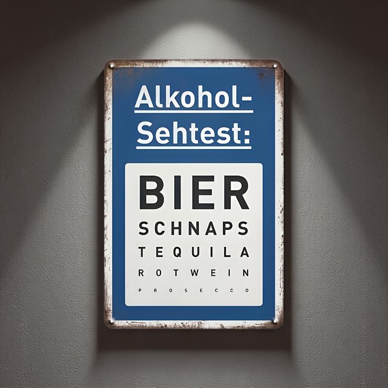 Image of Alcohol Sight Test - Plastic Sign 30 X 20cm - Gift Idea Alcohol Birthday Gift Party Decoration Birthday Decoration - Men Gift Funny Saying Jga For Him Party For Halloween、christmas