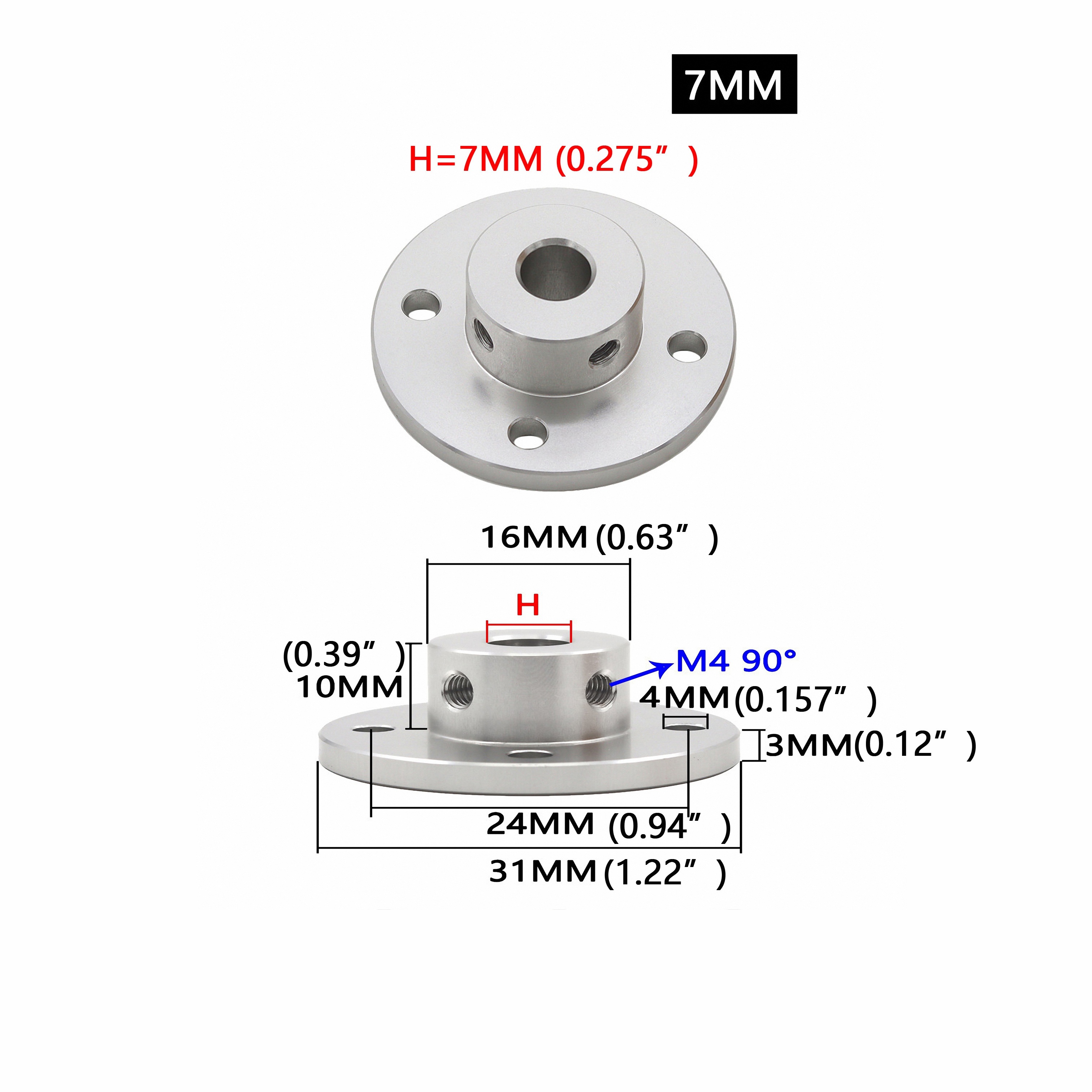 2 Pieces 3mm Rigid Flange Shaft Coupling, 45# Steel Flange