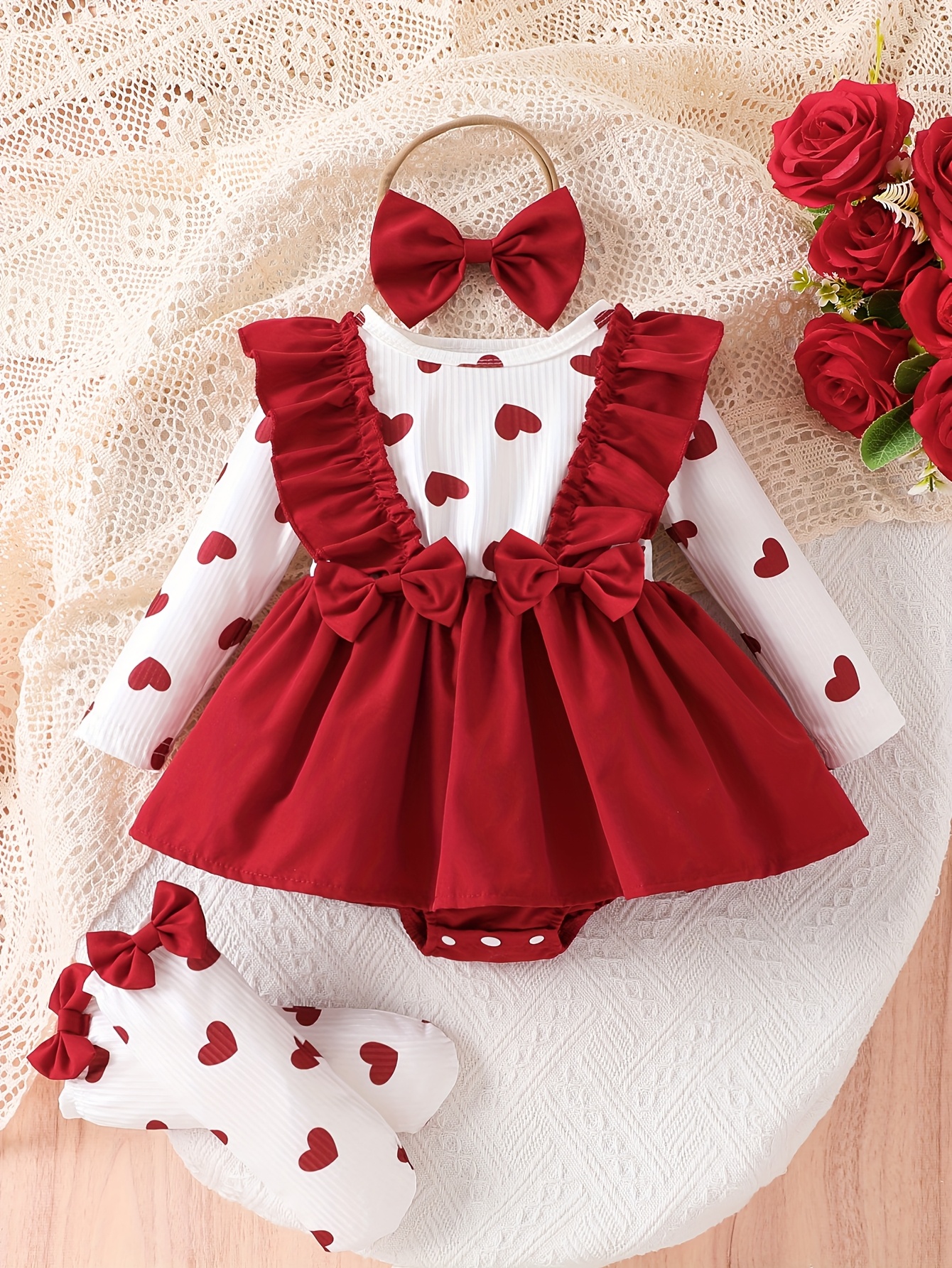 newborn red dress Baby Girl Carter's 3-pc. Holiday Dress, Bodysuit & Headband Set Gendergirls Materialcotton Pattern Typeprint Stylefashioncasual Sleeve length baby red dress sold on