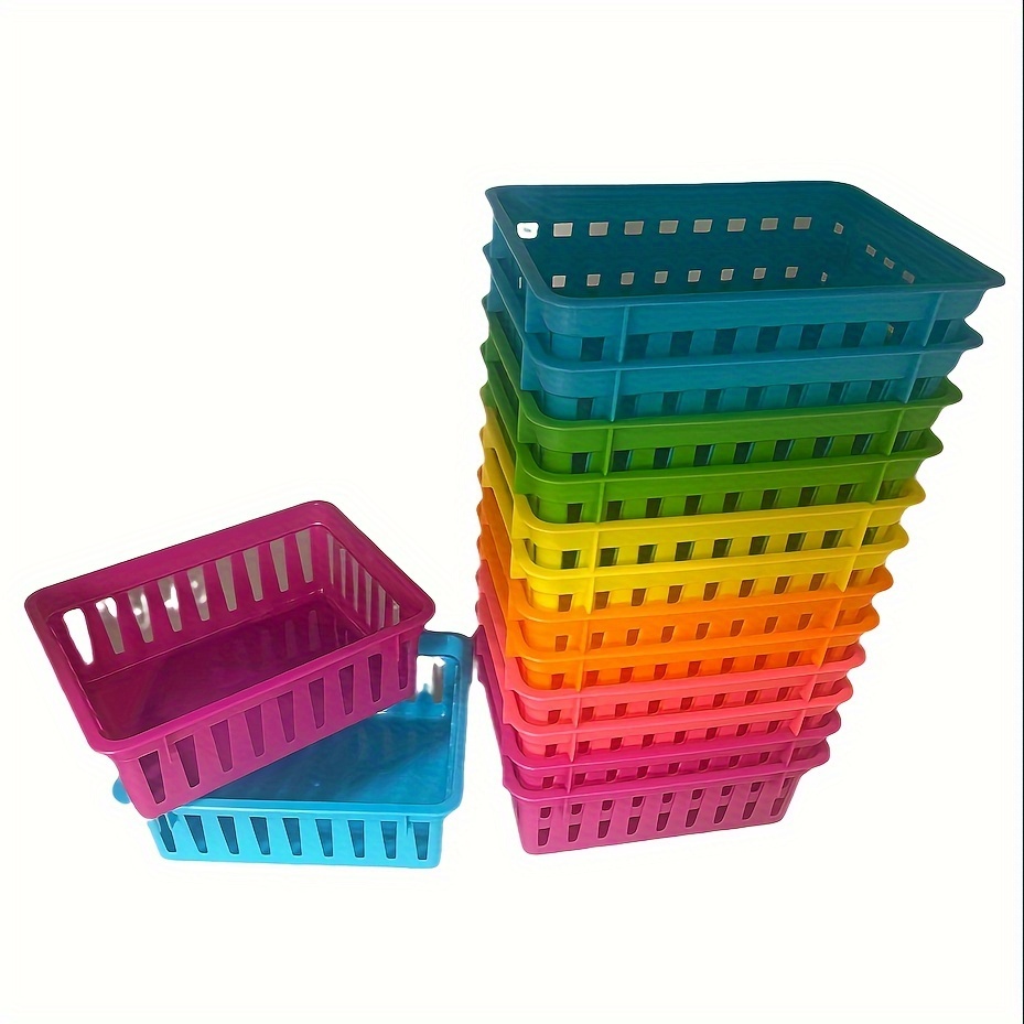 

Colorful Desk Organizer Baskets For Office And School Supplies - Pencil, Marker, And Craft Storage - 4pc, 6pc, 8pc Sets
