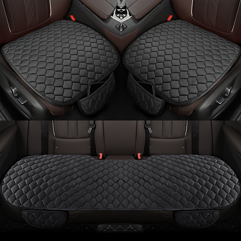 TEMU 3pcs/set Luxurious Plush Thickened Insulation Car Seat Cushions - And Protection For Car, Suv, And Truck Seats - Soft Filled, Easy To Clean, And