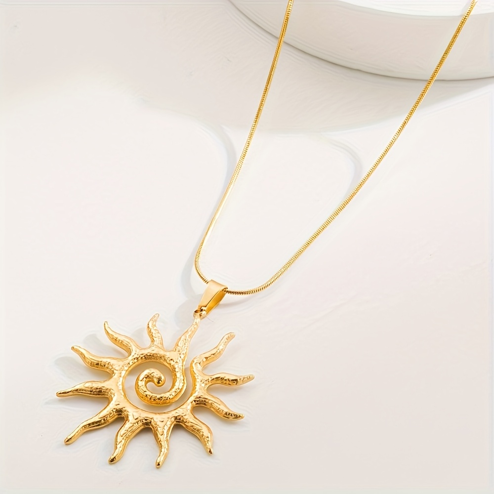 TEMU Collar con colgante de tótem solar moderno y sencillo, joyería para fiestas , regalo para de la