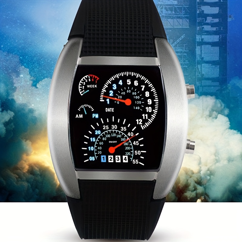 new motorcycle dashboard watch fashionable mens sports watch for motorcycling and biking back to school student   perfect christmas halloween decoration 6
