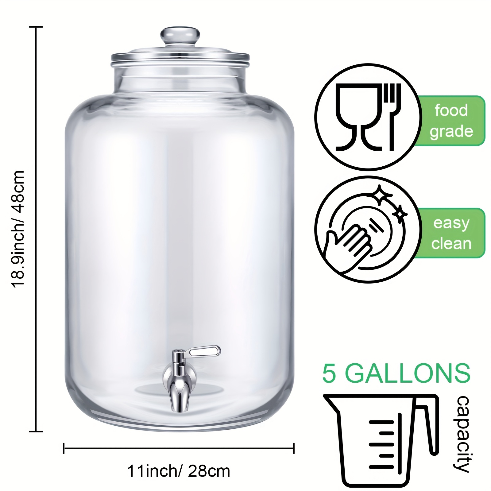 Gallon Stainless Steel Water Jug Camping 3-Tier Water Rack