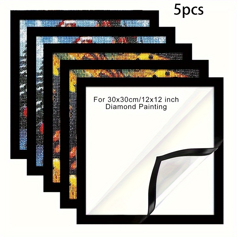 5pcs Vintage Magnetic Picture Frames For Wall & Window Display - 12x12 Inch, Self-adhesive Backing, Home Office Decor