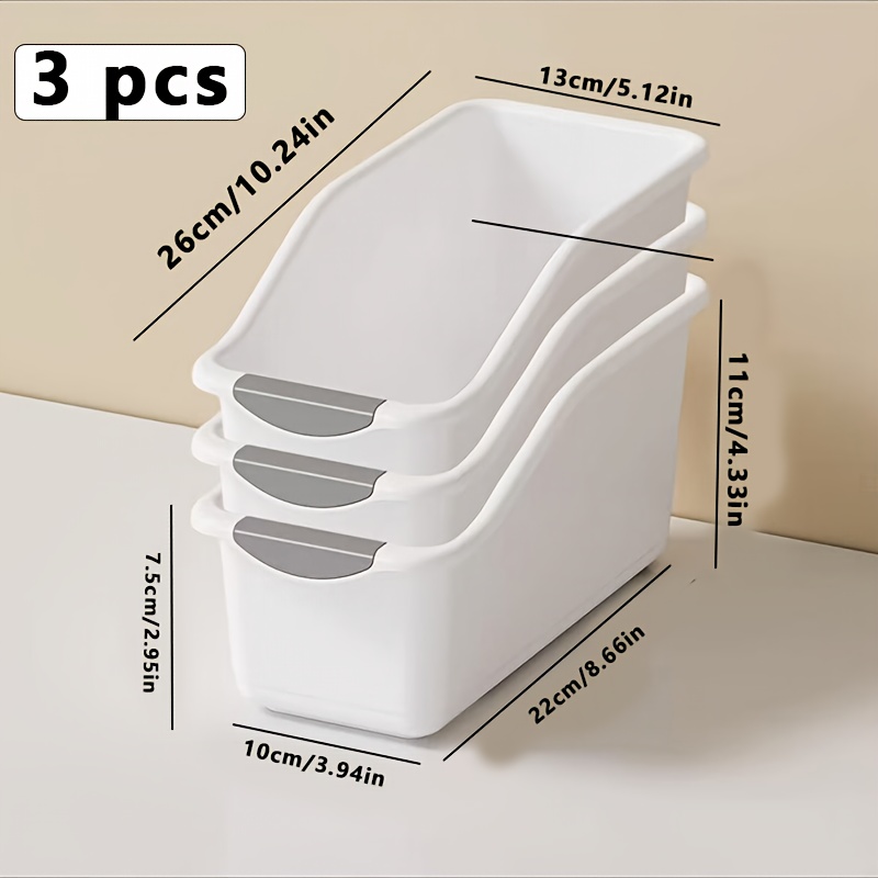 TEMU 3pcs Plastic Multi-functional Storage Box Set, Curved Design Suitable For Home Organization, Cleaning Products And , Storage Bins, Baskets, Home