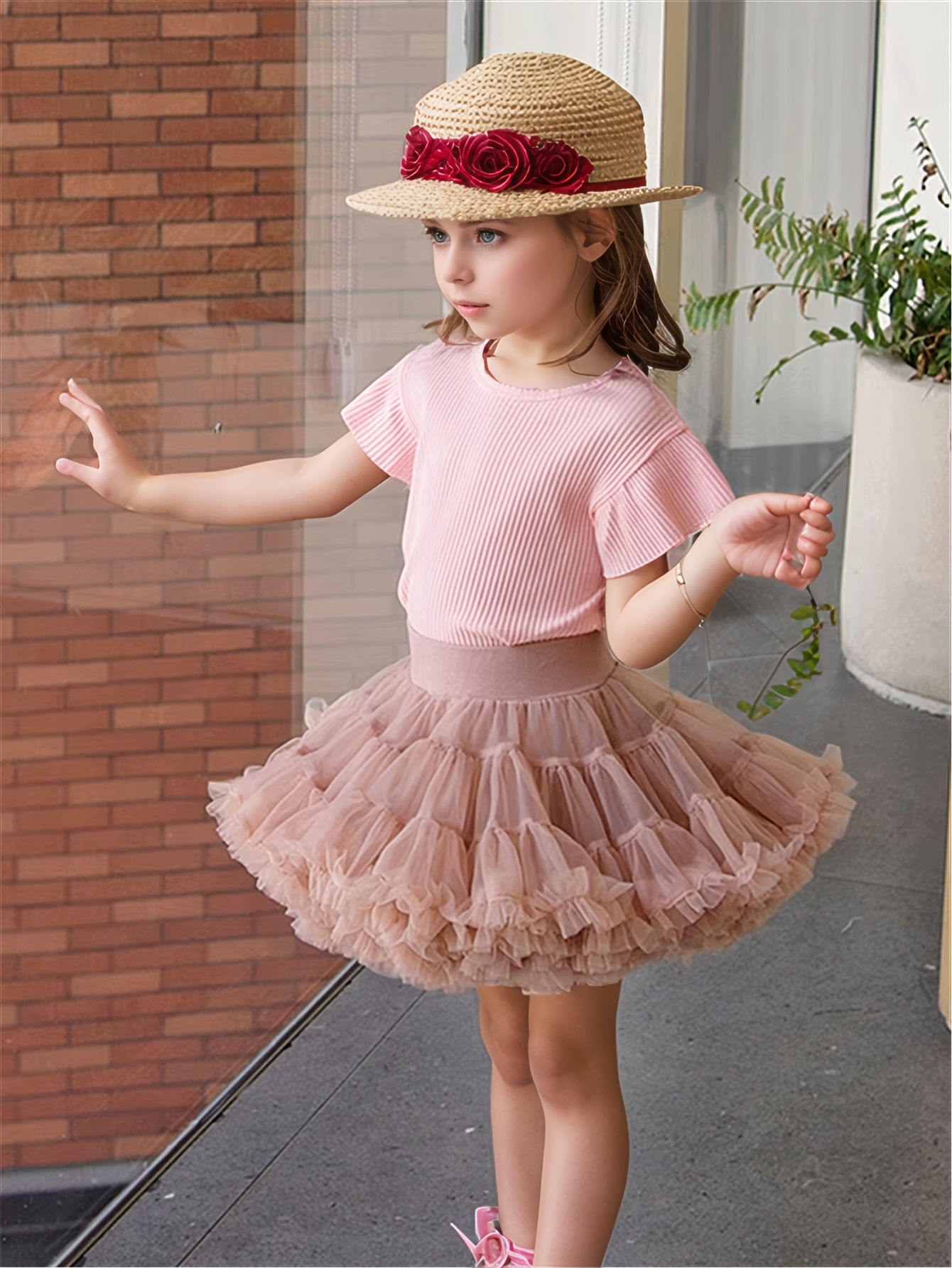 Pink Layered Tulle Skirt Design Can't Let Go Dots Mesh Tulle Skirt