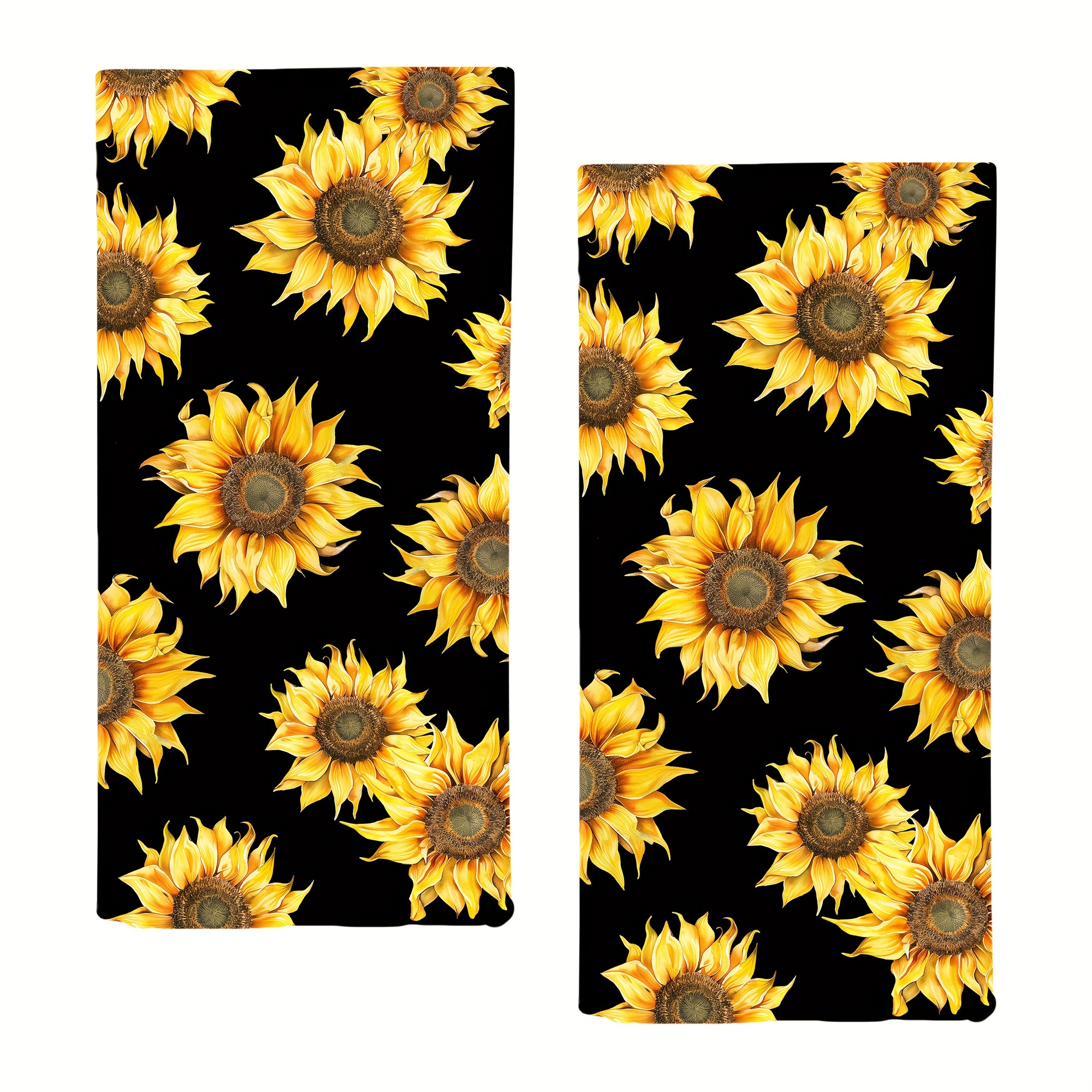 

Sunflower Hand Towels Set Of 2 -sunflower And Towel Design Spring And Summer Decor, Sunflower Suitable For Bathroom, Hotel, Gym, And Gift Use