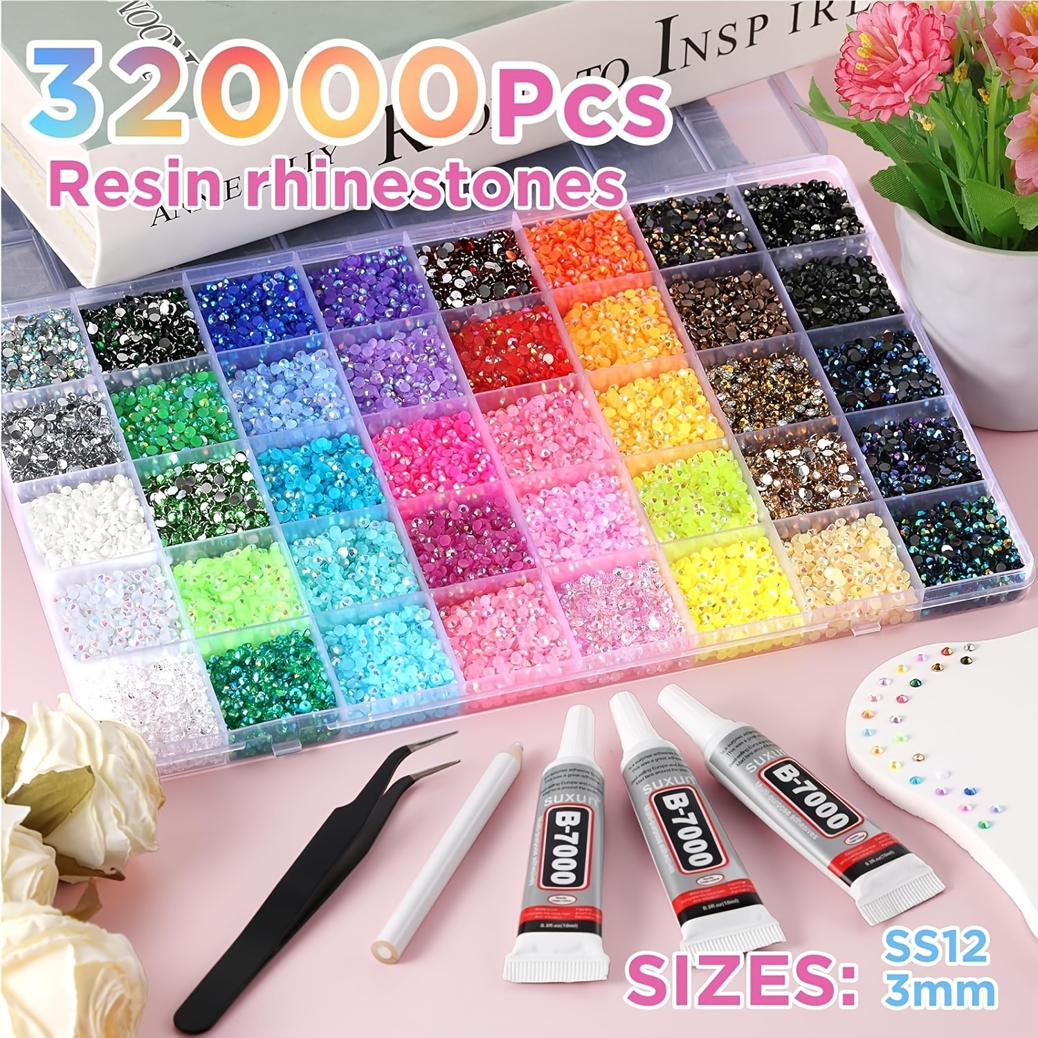 32000 40 color 3mm resin rhinestones jelly colored resin diamonds transparent   resin additions   bear sticker diamonds mobile phone case nail art flat   diamonds