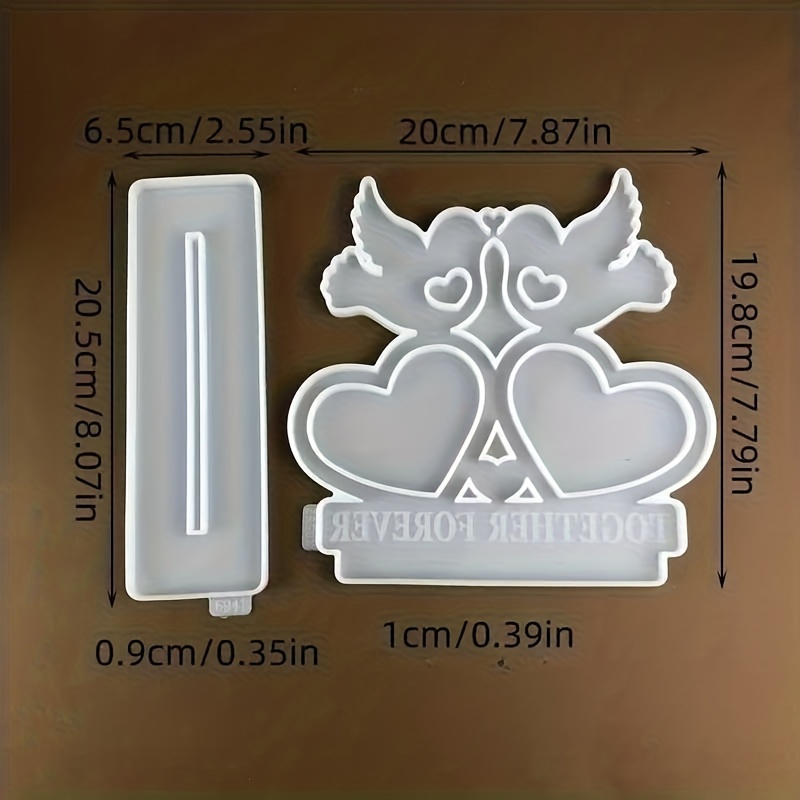 Image of Valentine's Day Photo Frame Silicone Mold Love Heart Lovebirds Photo Frame Silicone Mold With Base Valentine's Day Photo Frame Decoration Ornaments Silicone Mold Resin Silicone Mold