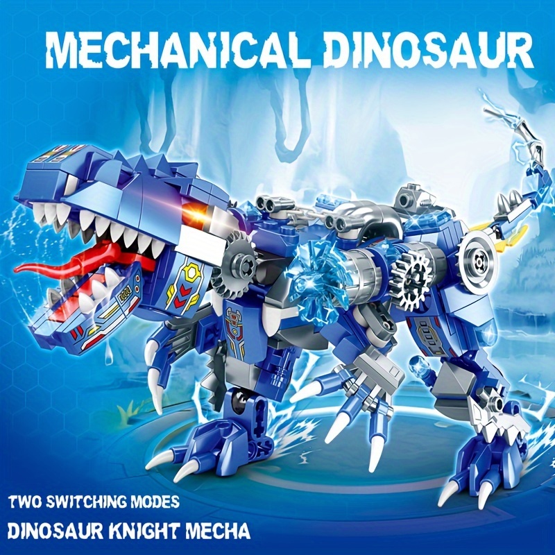 

433-piece Dinosaur Knight Mecha Building Blocks Set - Transformable Toy For Kids Ages 3-6, Perfect Birthday Or Children's Day Gift, Durable Abs Material Dinosaur Toys Dinosaur Toys For Boys