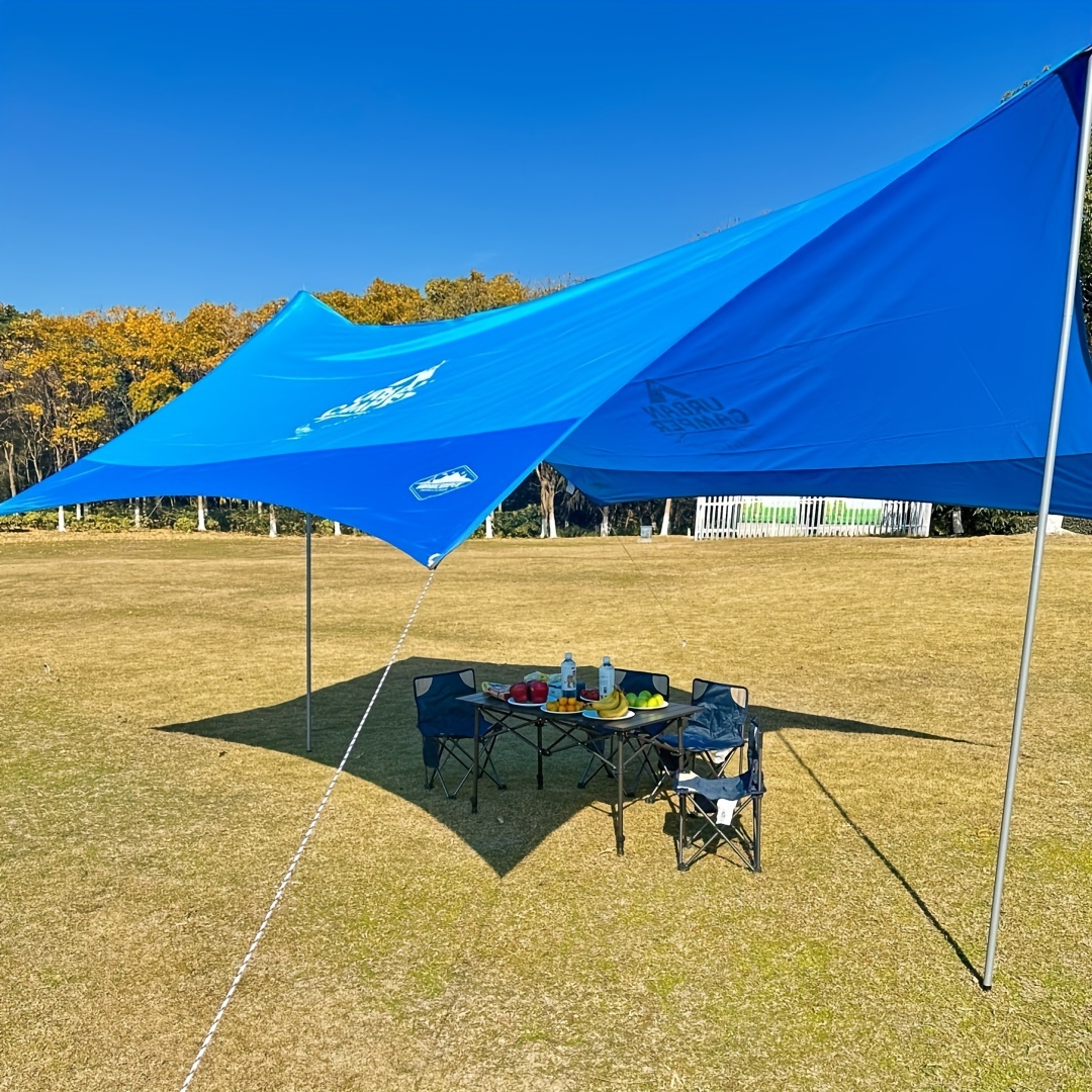 Camping Tarp With Poles Waterproof Tent Tarp Canopy Survival Tarp