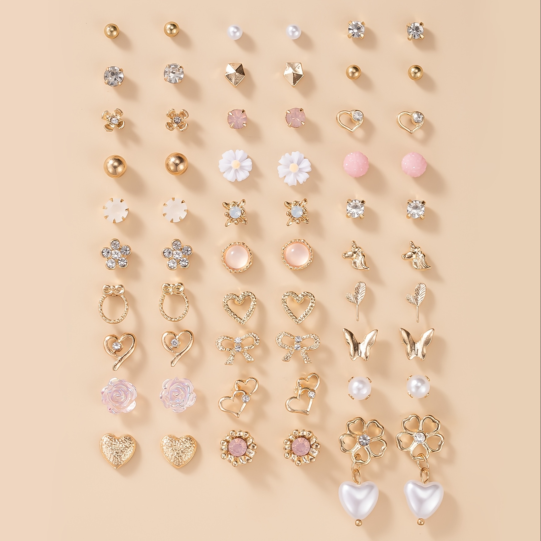 

1 Set Of 30 Pairs Of Stylish, Elegant, Simple, Unique And Fresh Pearl Bow Earrings For Women, Suitable For Girls, Date Earrings, Holiday Gifts, Daily