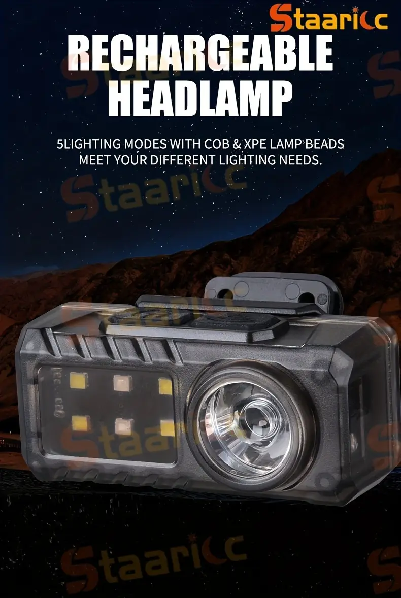 1pc super bright headlamp type c rechargeable for outdoor camping hiking fishing hunting travel details 10