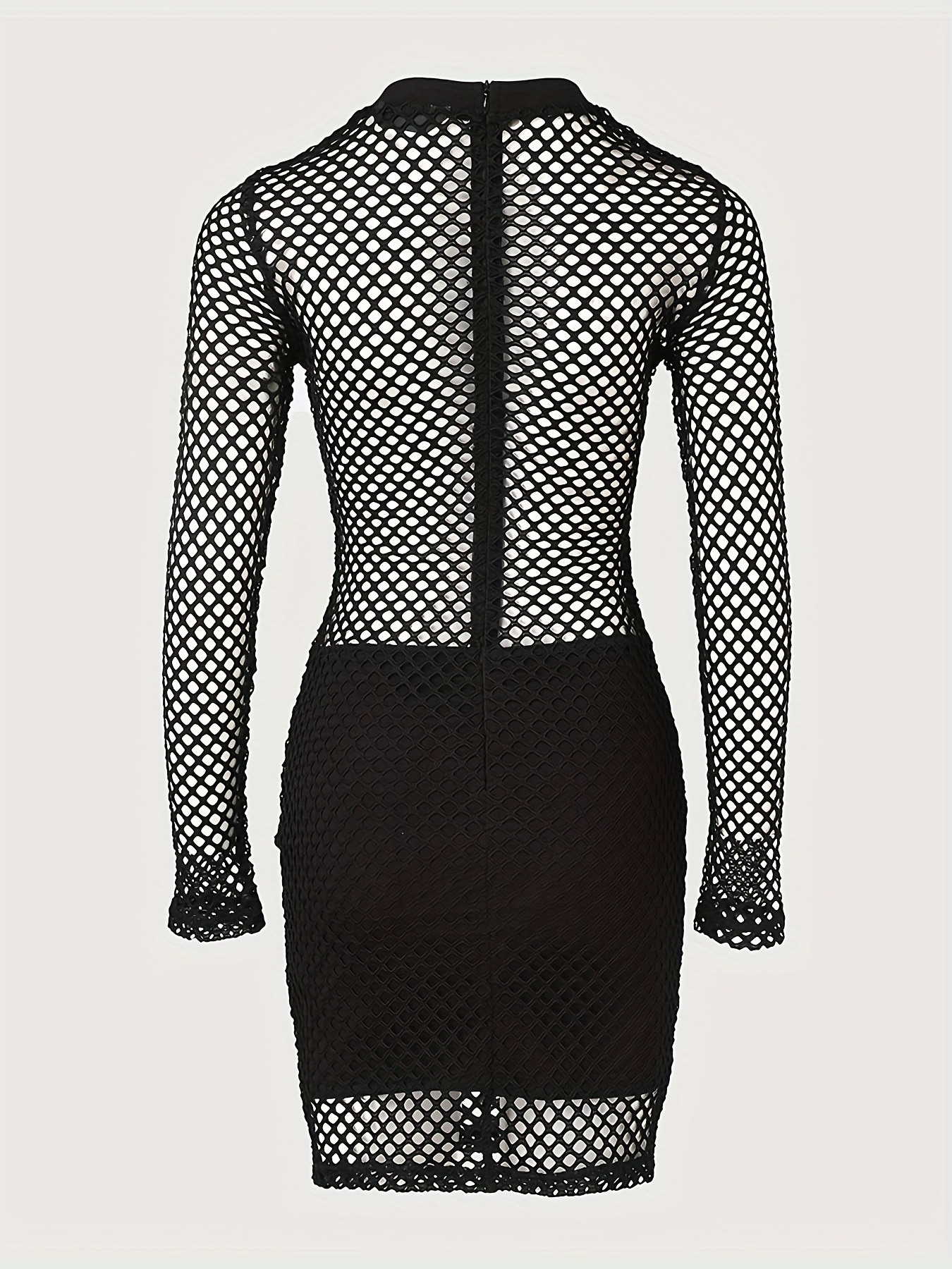 black silky mini dress Cut-Out Sheer Mesh Bodycon Dress Burning Man Club Exx- Black – Dolls Kill main image 1