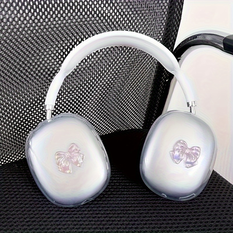 

Korea 3d Cute Bowknot Protective Cover For Earphone Case Clear Silicon For Apple Headphone Accessories