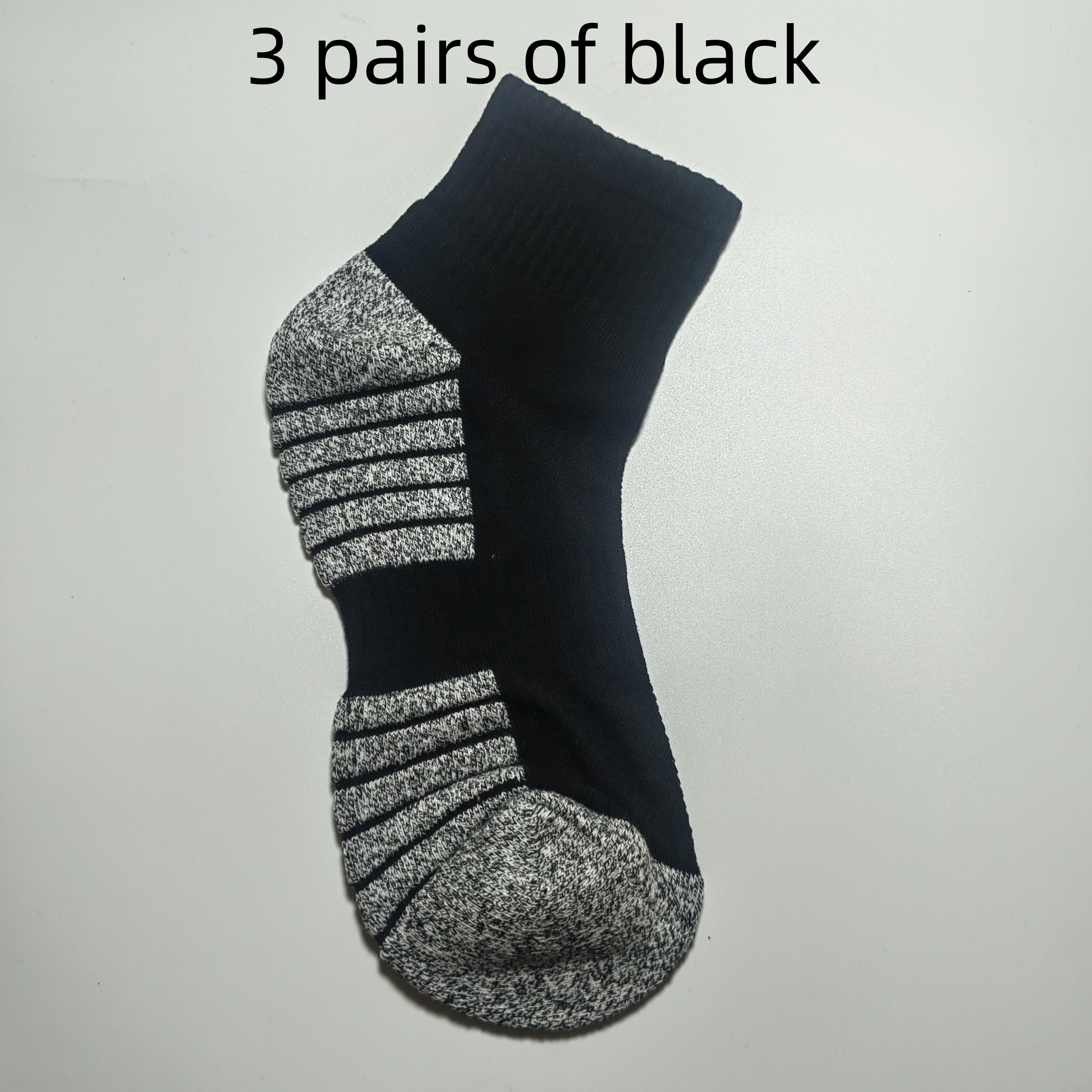 TEMU 3 Pairs - Thickened Terry Bottom Anklets Socks, -absorbing Socks For Running Hiking Trekking