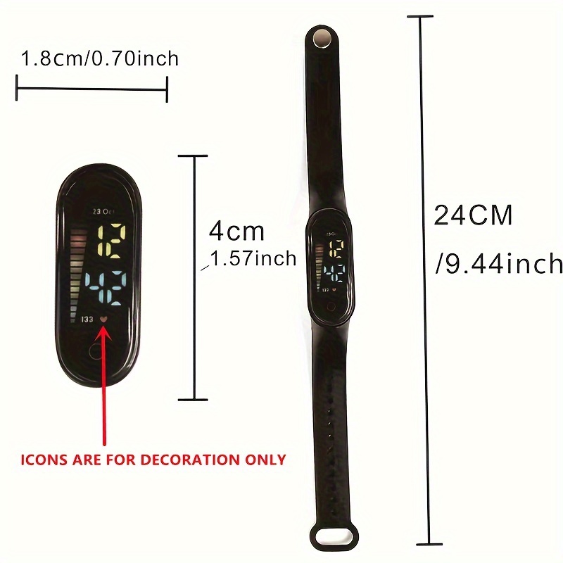 12pcs Cool Colorful LED Bar Series Watches Set