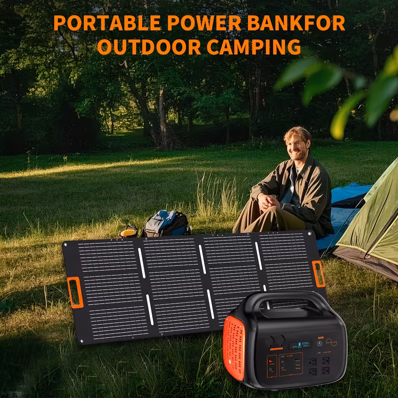 1000w portable power supply featuring a 200w solar panel 1075wh lithium battery backup 120v 1000w ac outlet solar generator ideal for home rv outdoor activities camping and emergency Product details 4