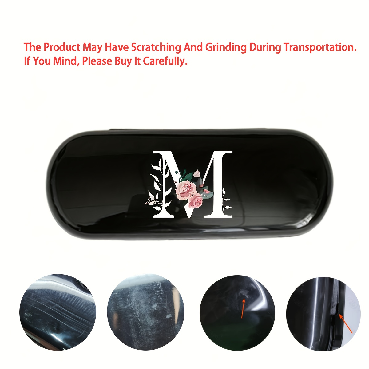 Black Solid Color Glasses Case, A-z Letter Printed Glasses Case, Covered Glasses Storage Box, Suitable For Men's And Women's Glasses Storage, Attendance, Business, Valentine's Day, Mother's Day Gifts