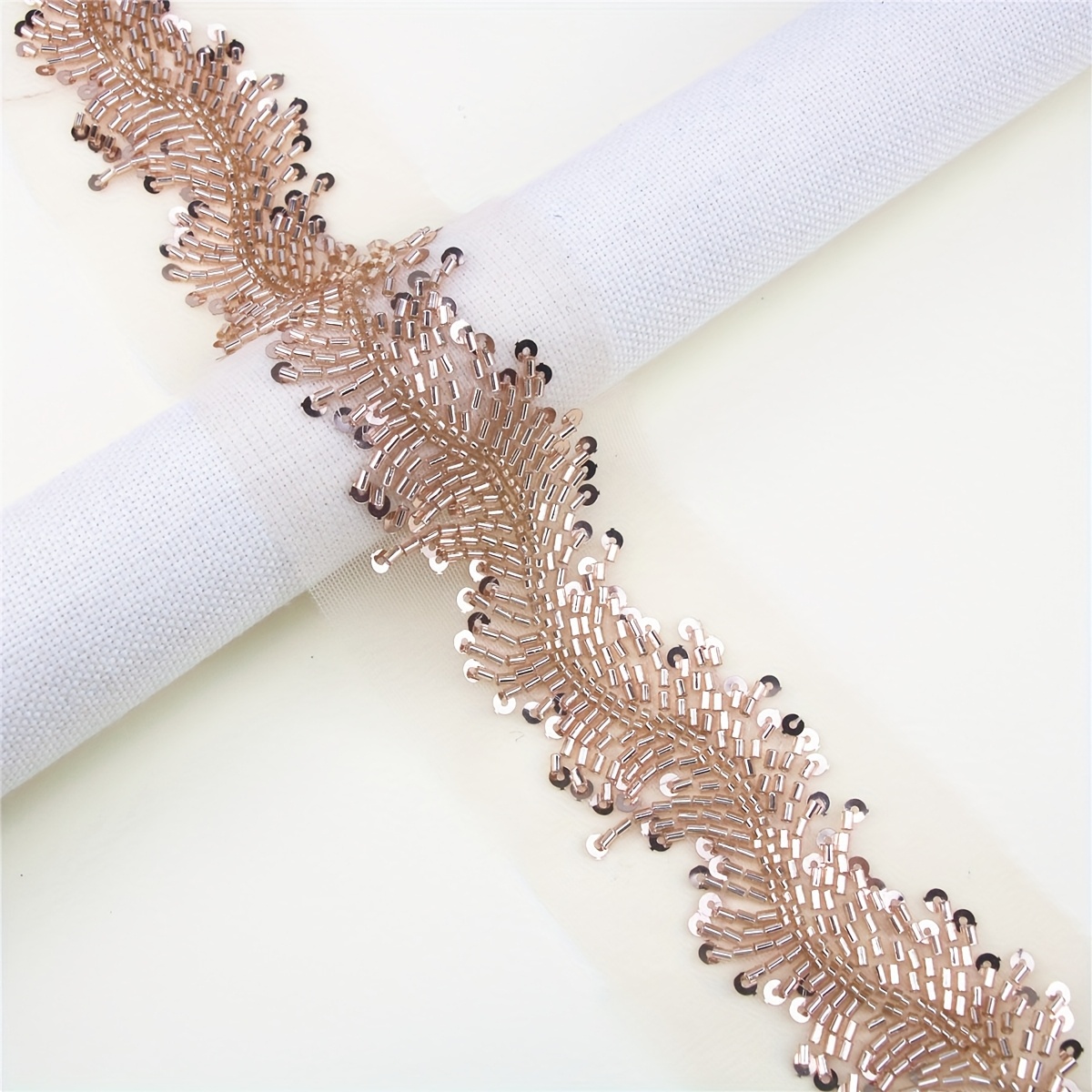 Mesh Sequin Bead Embroidery Heavy-Duty Lace for DIY Accessories
